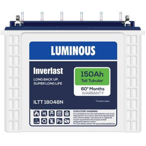 Luminous 150Ah INVERLAST Tall Tubular Battery (ILTT18048N) inverter chennai 